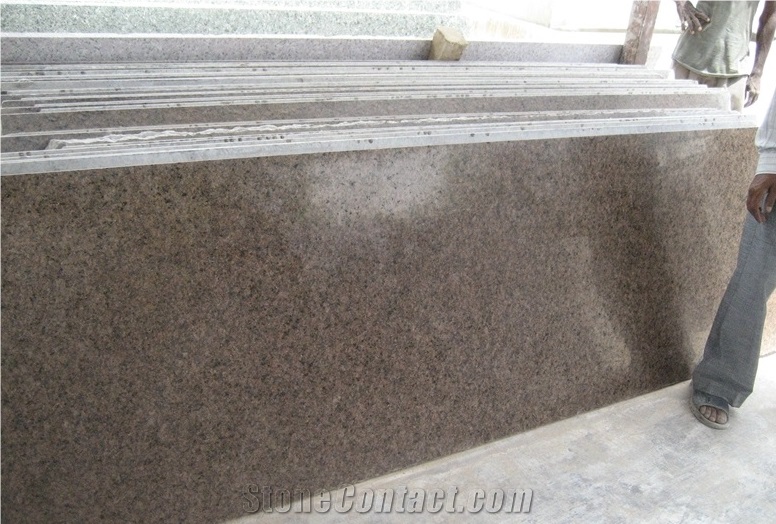 Cherry Brown Granite Slabs, India Brown Granite