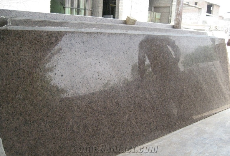 Cherry Brown Granite Slabs, India Brown Granite