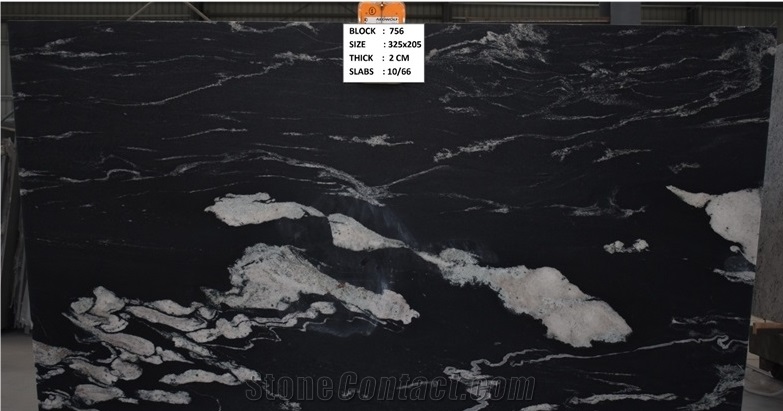 Cosmic Black Granite Slabs