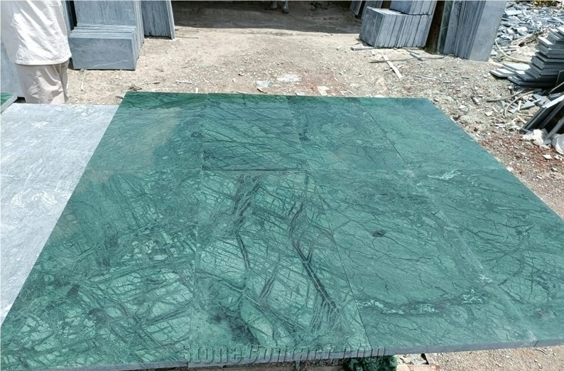 Forest Green Marble Floor Tile