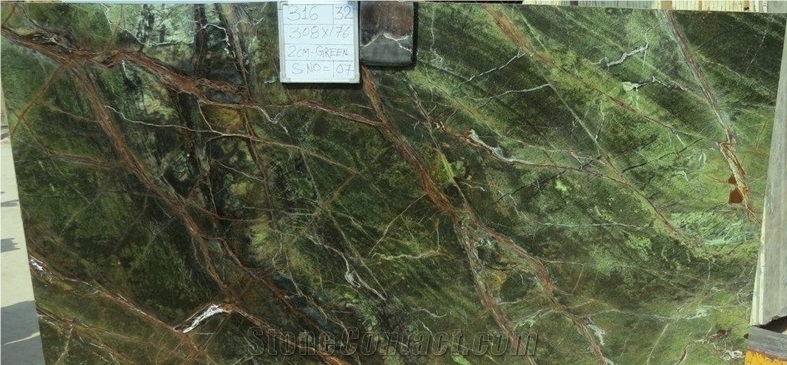 New Rainforest Green Marble Slabs