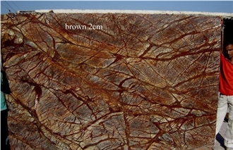 Rainforest Brown Marble Slabs