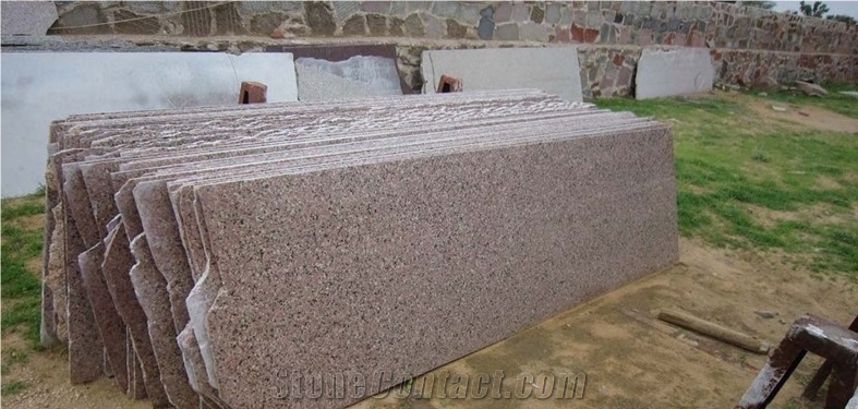 Rosy Pink Granite Slab Wall Tiles