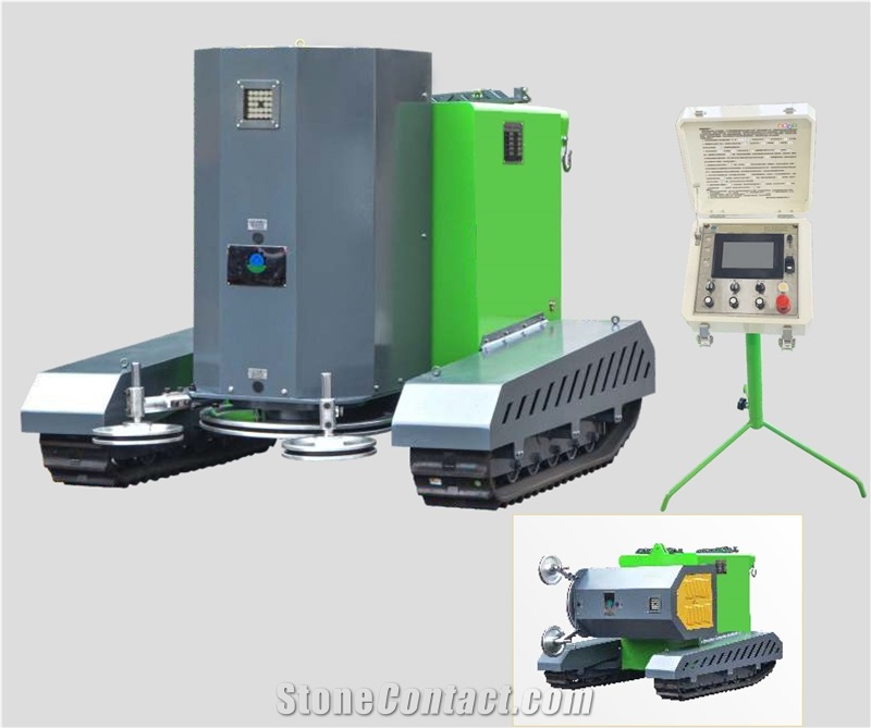 CRAWLER-TYPE WIRE SAW MACHINE FOR STONE QUARRYING