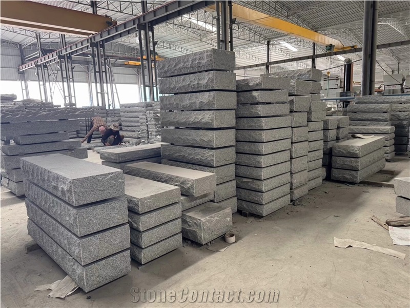 G614 Granite Serp Top Upright Headstones