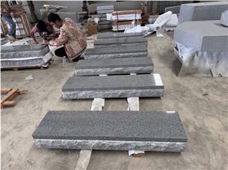 G614 Granite Serp Top Upright Headstones
