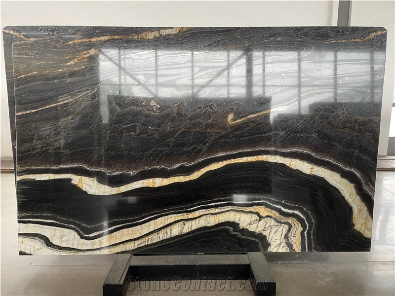 Gold Black Wave Natural Namco Quartzite Polished Slabs