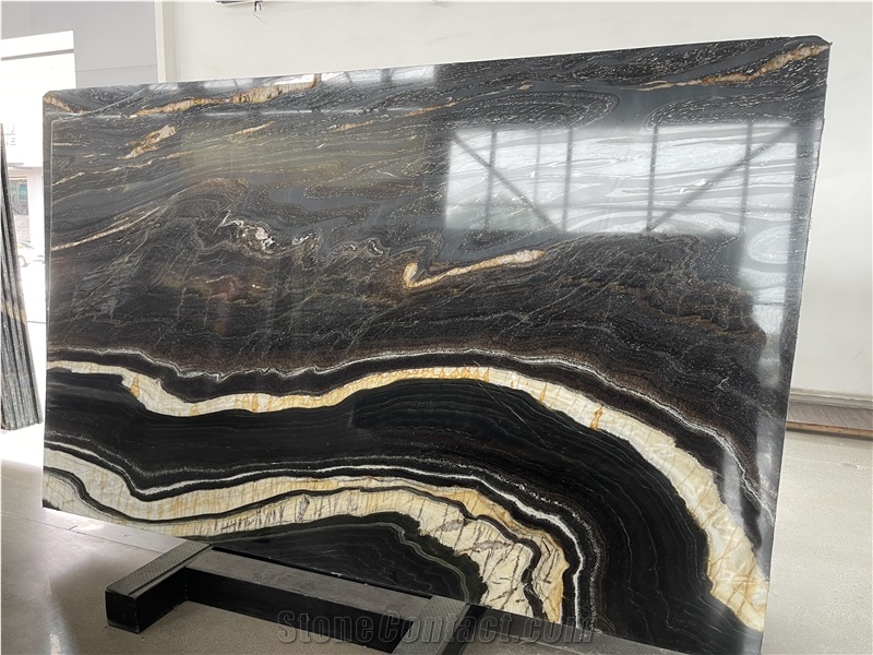 Gold Black Wave Natural Namco Quartzite Polished Slabs