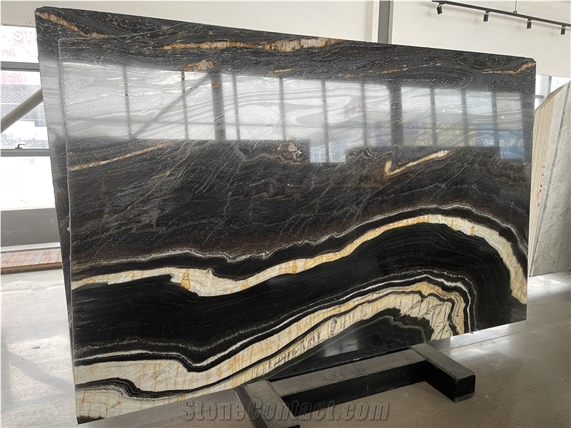 Gold Black Wave Natural Namco Quartzite Polished Slabs