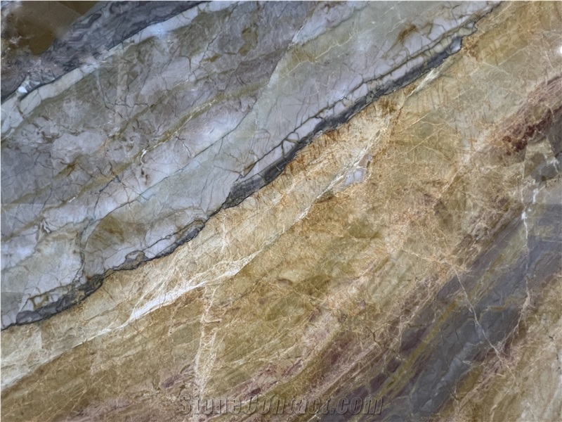 Gold Veins Venice Grey Marble Slabs Matched