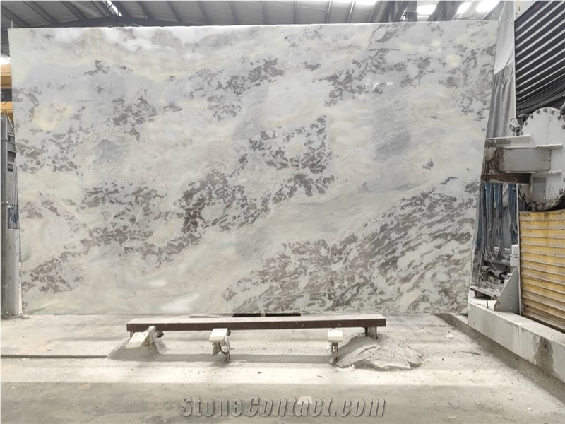Imperial Picasso White Marble Slabs