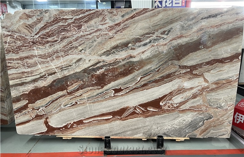 Italian Rosso Monica Marble Slabs For Projects