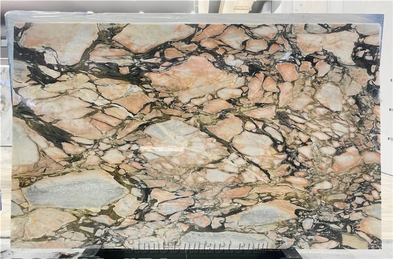 Luxury Bulgari Pink Marble Slabs