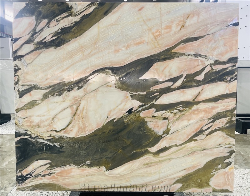 Luxury Bulgari Pink Marble Slabs