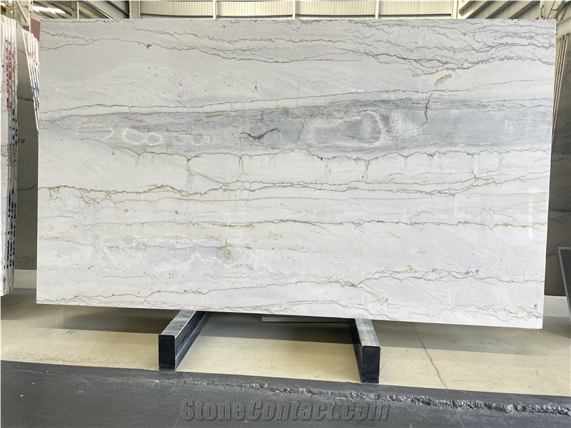 Natural Luxury Cristallo White Quartzite Slabs