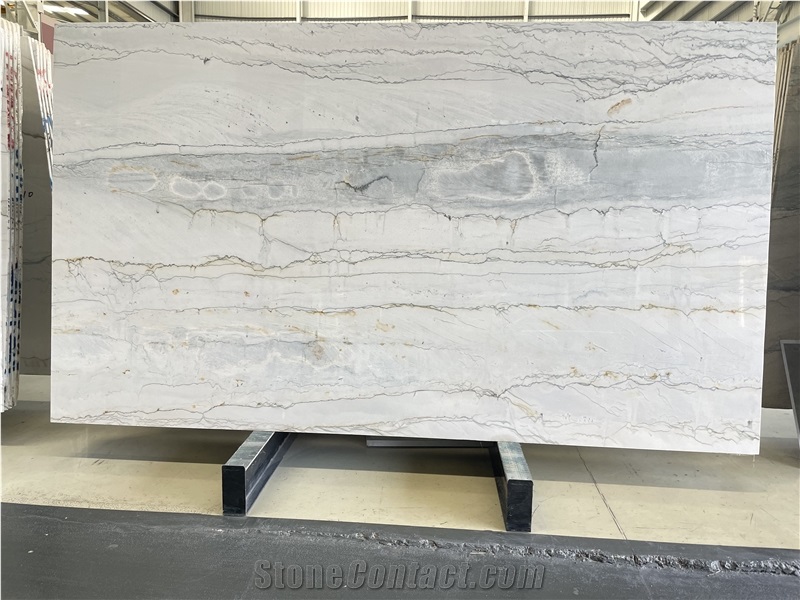 Natural Luxury Cristallo White Quartzite Slabs