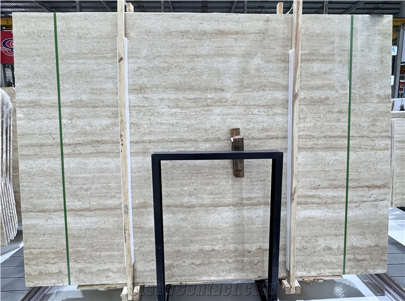 Polished Super White Travertine Slabs For Indoor And Outdoor
