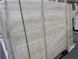 Polished Super White Travertine Slabs For Indoor And Outdoor