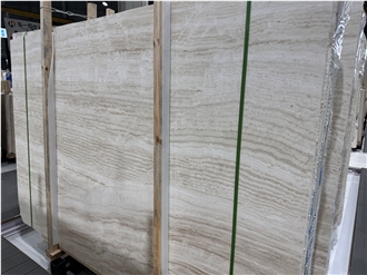Polished Super White Travertine Slabs For Indoor And Outdoor
