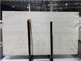 Polished Super White Travertine Slabs For Indoor And Outdoor