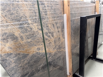 Provence Grey Marble With Gold Veins Slabs  Pattern