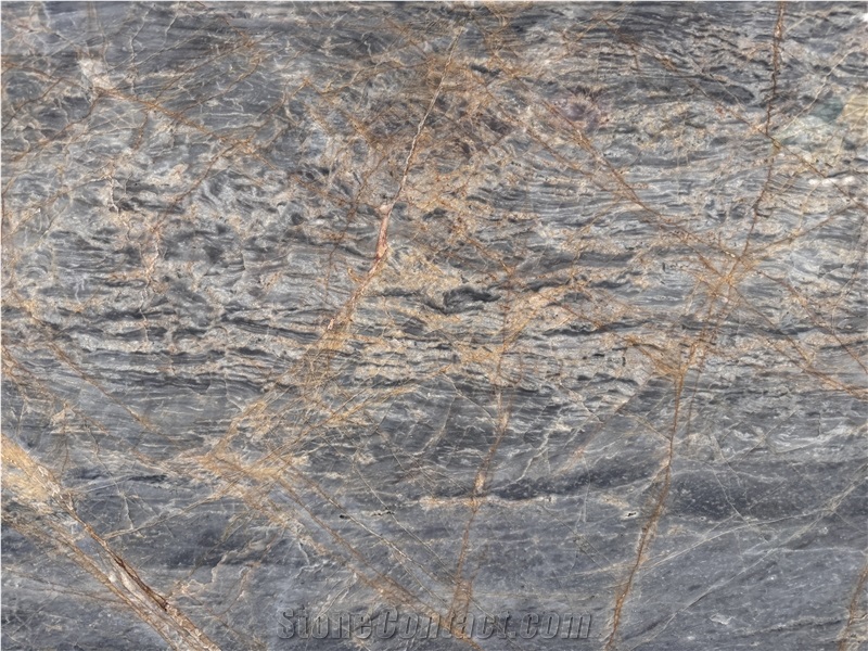 Provence Grey Marble With Gold Veins Slabs  Pattern