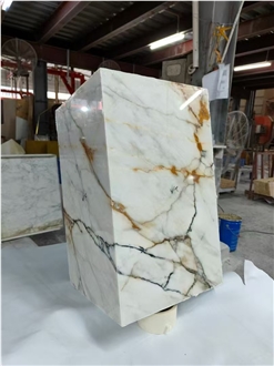 Custom Design Marble Paonazzo White Side Table For Bedroom