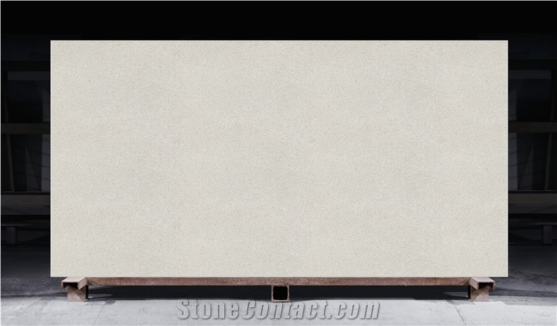 Plain Cream Quartz Uniformed  Quartz Slabs
