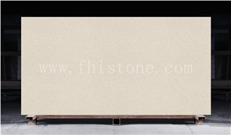 Plain Cream Quartz Uniformed  Quartz Slabs