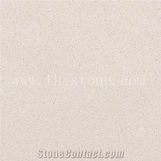 Plain Cream Quartz Uniformed  Quartz Slabs