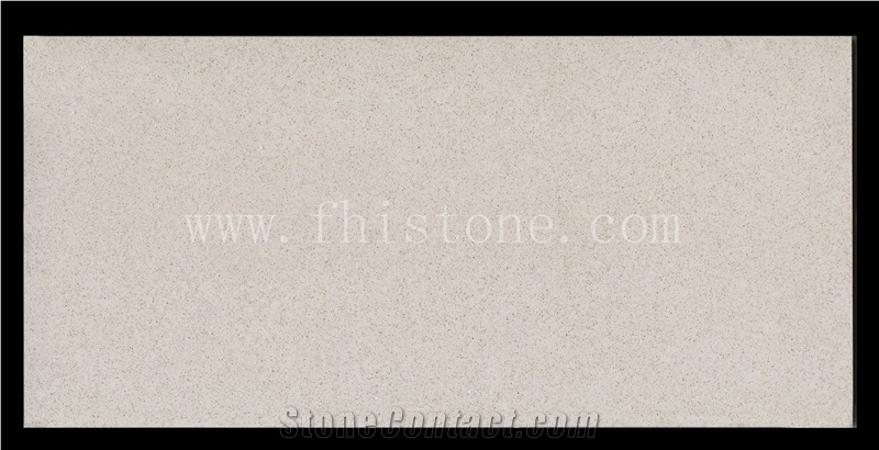 Plain Cream Quartz Uniformed  Quartz Slabs
