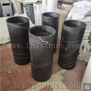 Marble Basin Free Standing Frock Style Square Pedestal