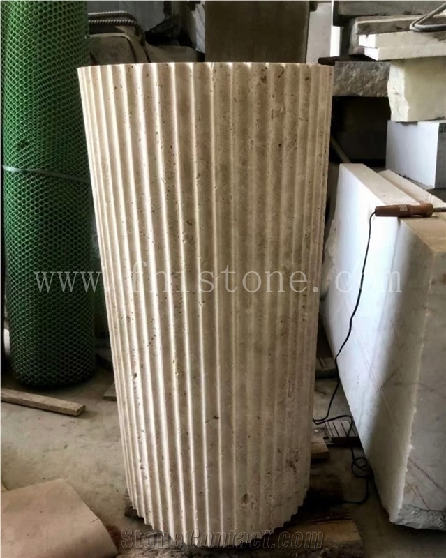 Travertine Wash Basin Pedestal  Bathroom Handcrafted