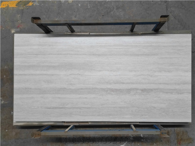 1600X3200x 20 And 12 Thick White Travertine Porcelain Slabs