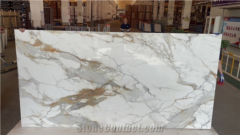 1600X3200x12mm Top Calacatta Gold Sintered Stone Slabs