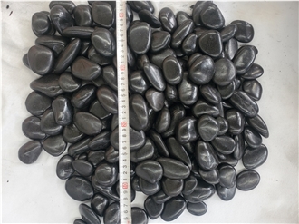 High Quality Polished Black River Pebble