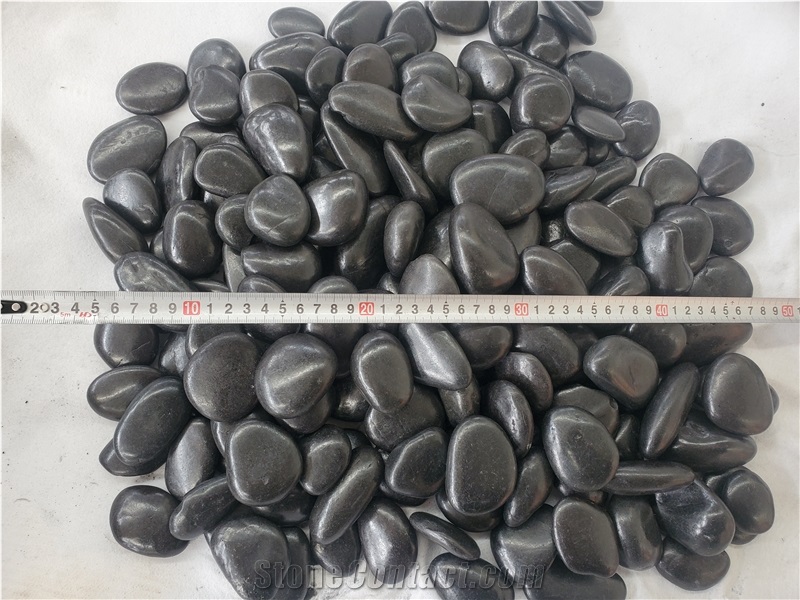 High Quality Polished Black River Pebble