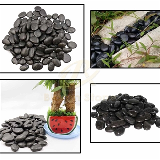 Polished River Pebble Stone Black Pebble For Garden