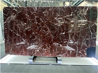 Custom Rosso Levanto Marble Kitchen Countertop