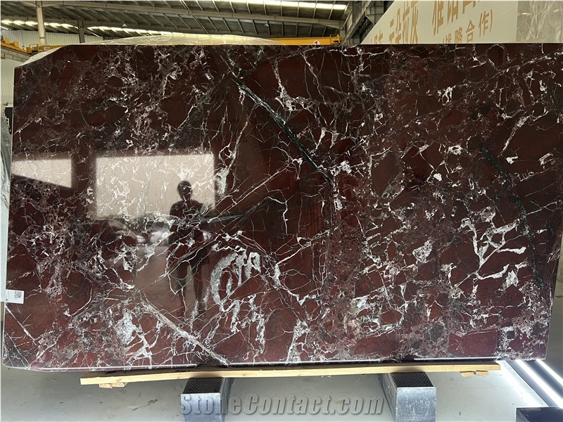 Custom Rosso Levanto Marble Kitchen Countertop