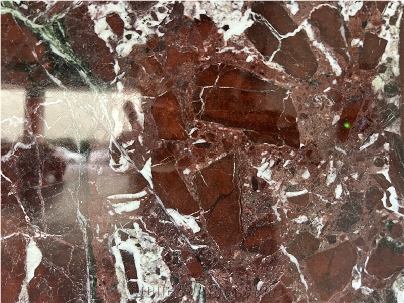 Custom Rosso Levanto Marble Kitchen Countertop