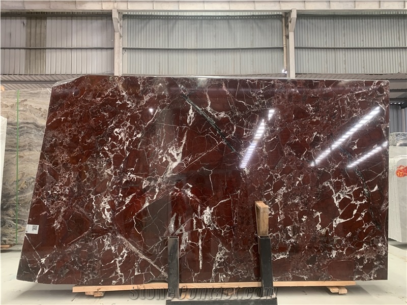 Custom Rosso Levanto Marble Kitchen Countertop