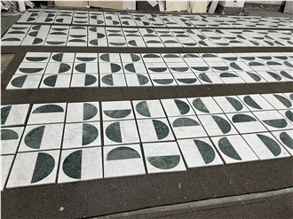 India Green And Carrara White Mosaic Pattern