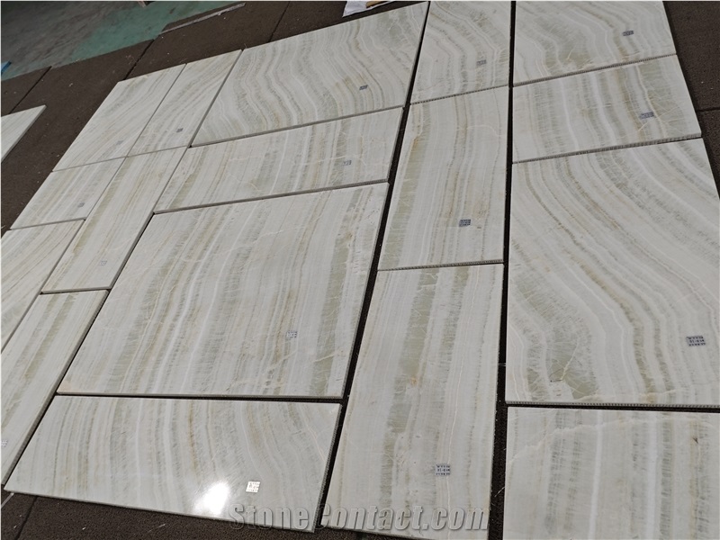 Straight Grain White Jade Onyx Tiles