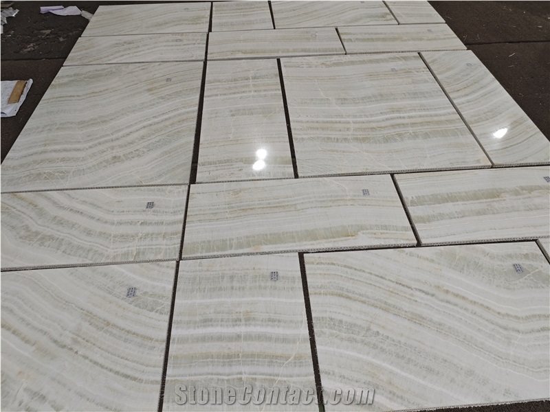 Straight Grain White Jade Onyx Tiles