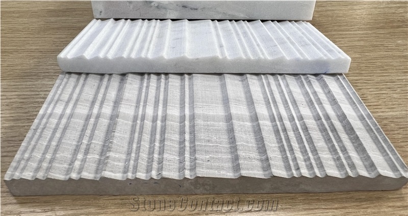 Textured Stone Wall Tiles White Marble