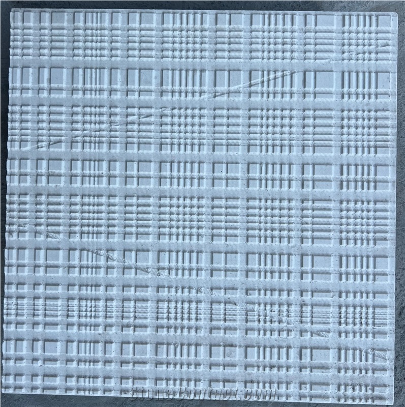 Textured Stone Wall Tiles White Marble