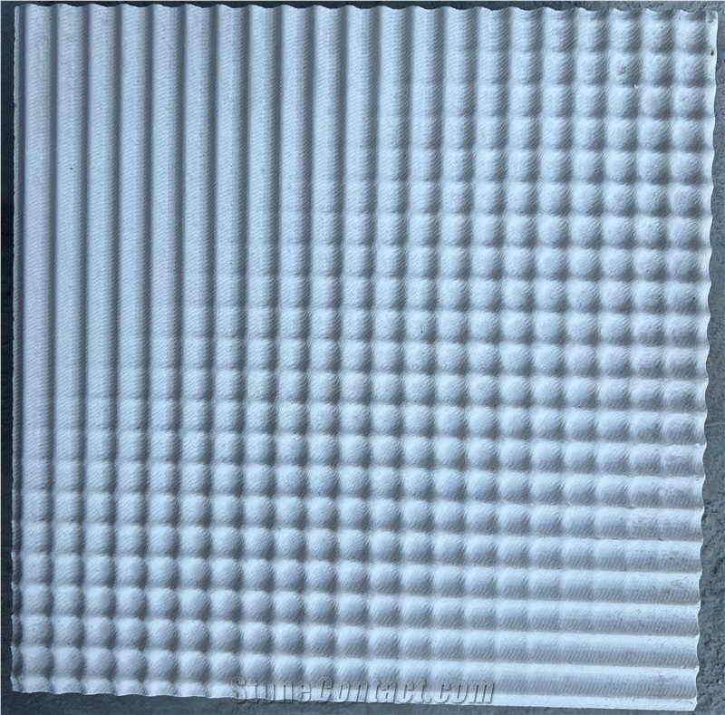 Textured Stone Wall Tiles White Marble