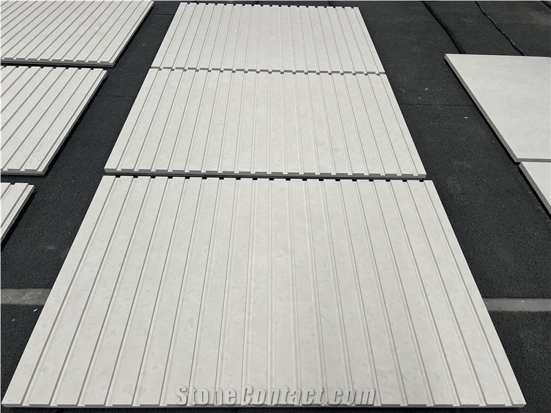 White Sand Beige Marble Fluted Tiles