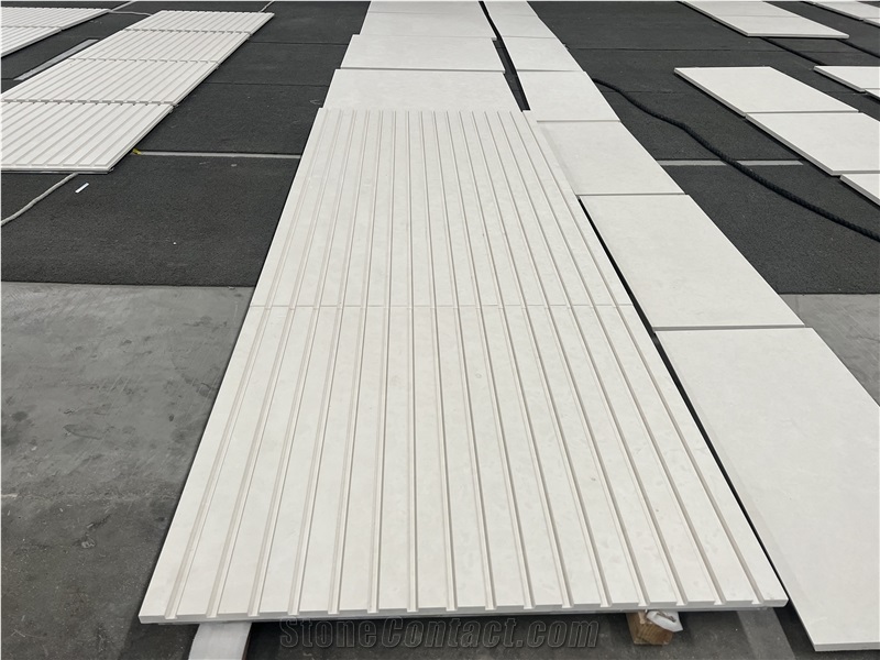 White Sand Beige Marble Fluted Tiles
